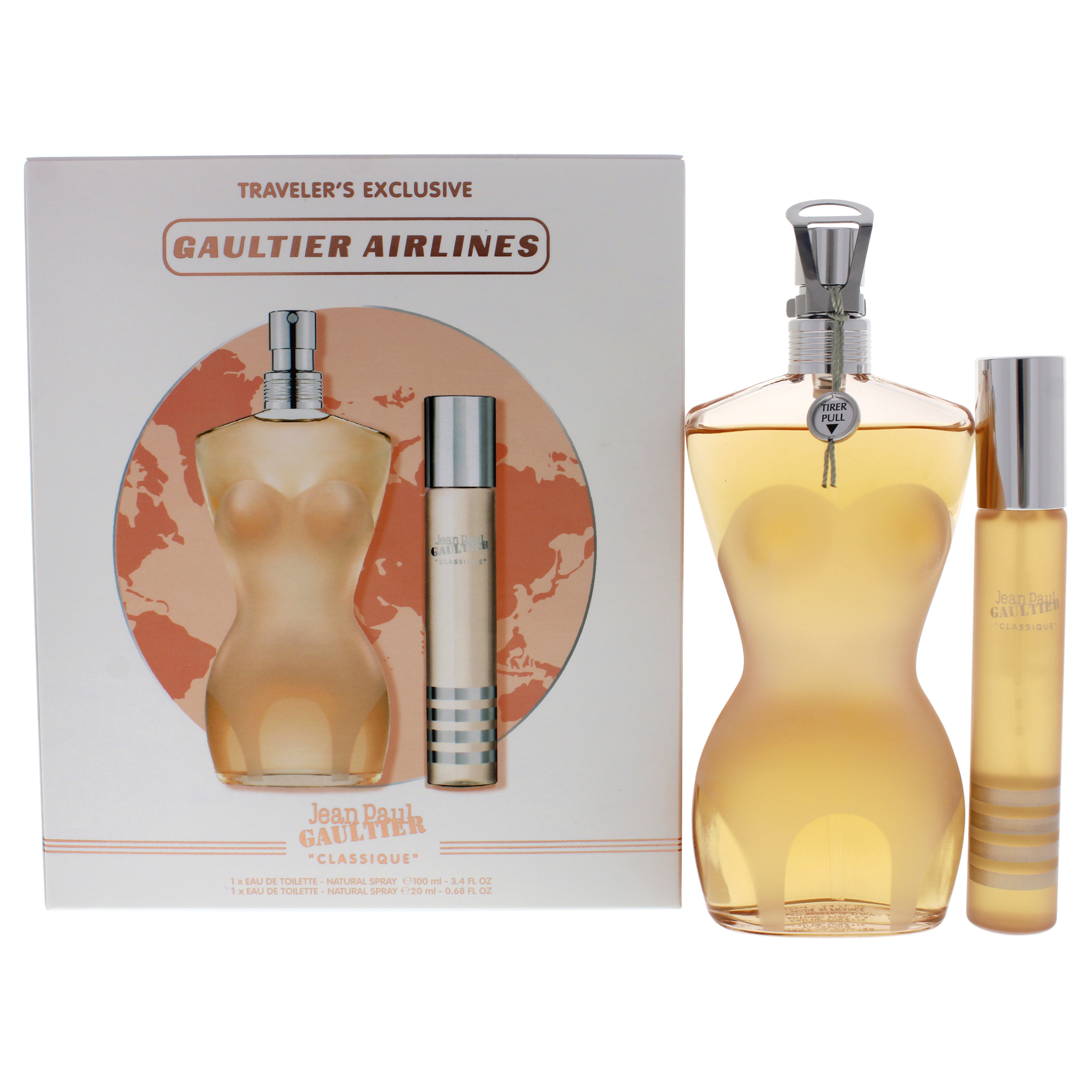 Classique By Jean Paul Gaultier 2 Pc Gift Set 33oz Edt Spray 067oz Edt Spray